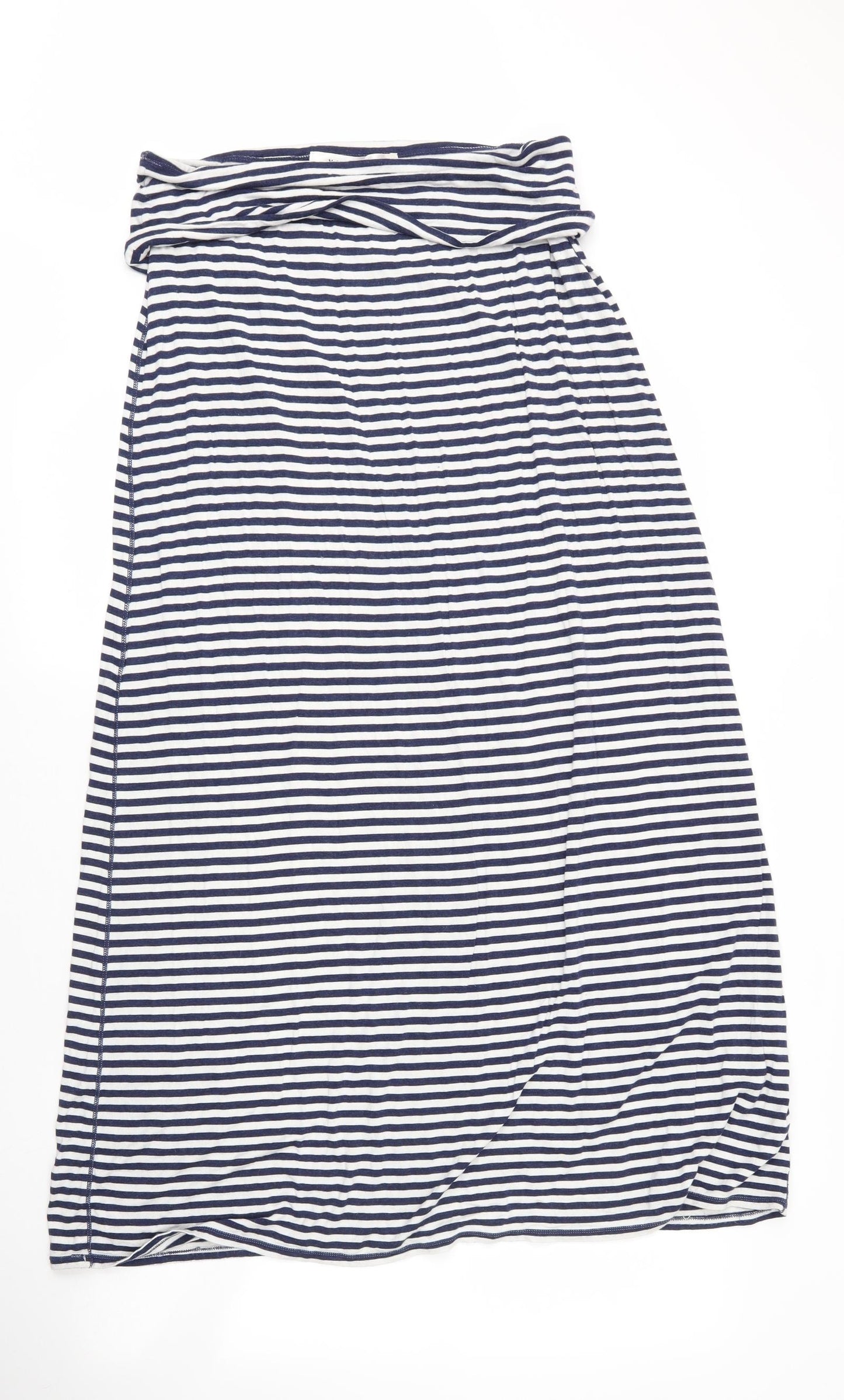 Max Studio Womens Blue Striped Elastane Maxi  Size M  Off the Shoulder