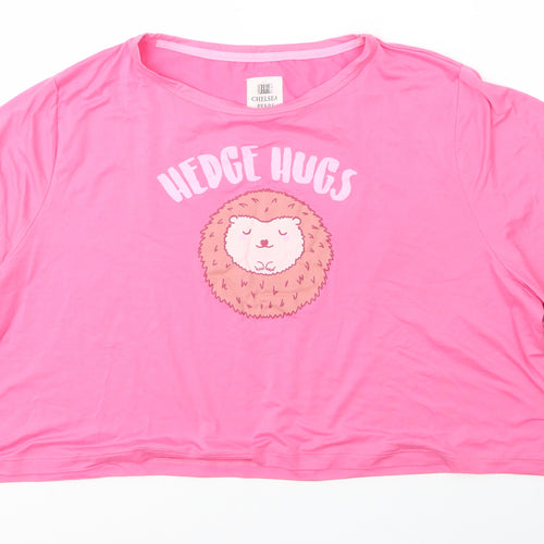 Chelsea Peers Womens Pink  Polyester Basic T-Shirt Size S Round Neck - PJ top