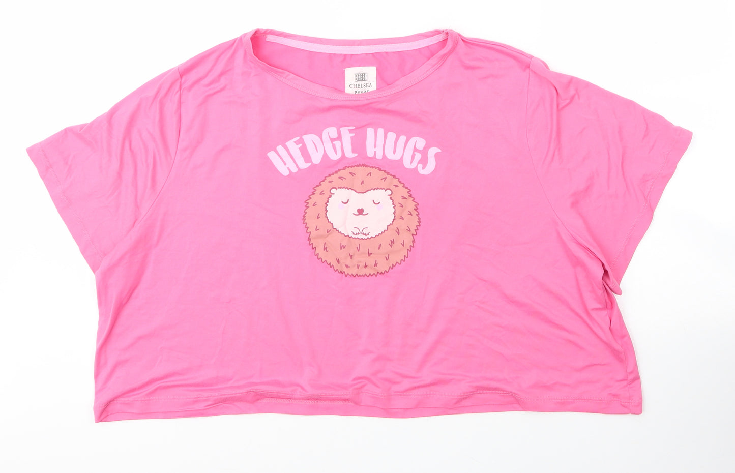 Chelsea Peers Womens Pink  Polyester Basic T-Shirt Size S Round Neck - PJ top