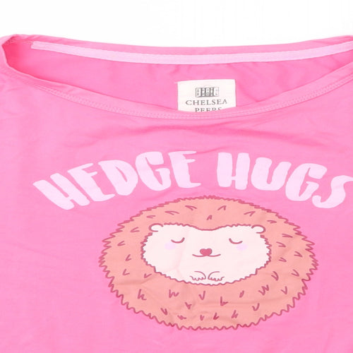 Chelsea Peers Womens Pink  Polyester Basic T-Shirt Size S Round Neck - PJ top