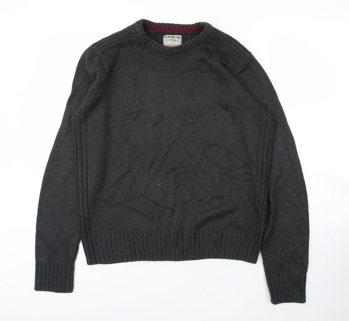 Kensington Mens Green Round Neck  Acrylic Pullover Jumper Size M
