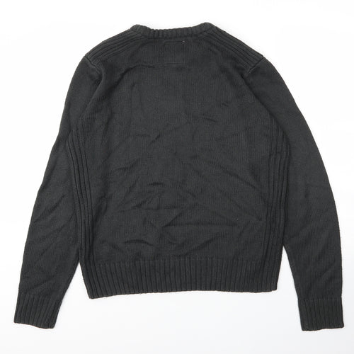 Kensington Mens Green Round Neck  Acrylic Pullover Jumper Size M