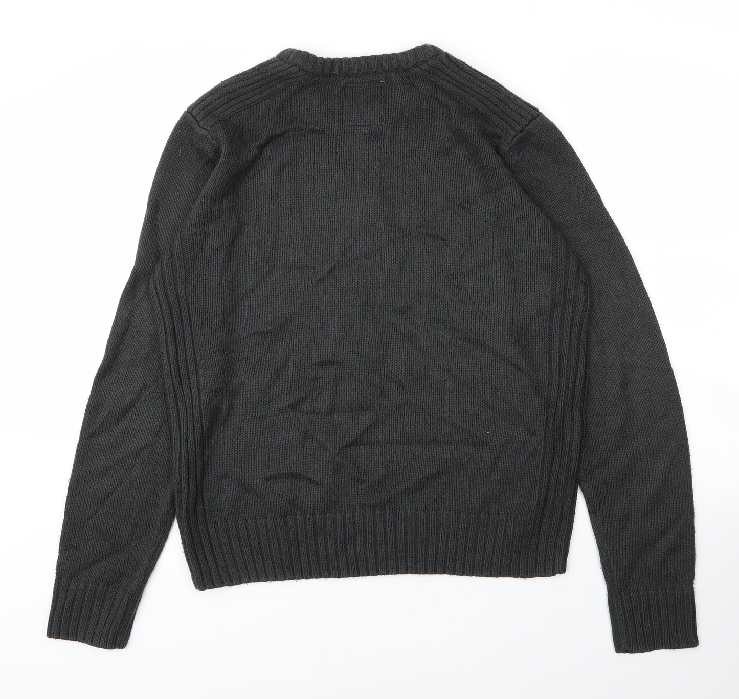 Kensington Mens Green Round Neck  Acrylic Pullover Jumper Size M