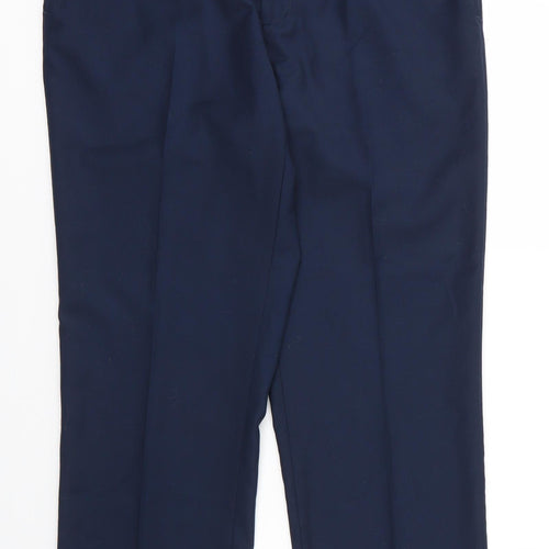 George Mens Blue  Viscose Trousers  Size 35 in L29 in Regular Zip