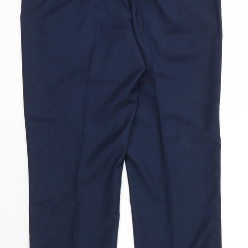 George Mens Blue  Viscose Trousers  Size 35 in L29 in Regular Zip