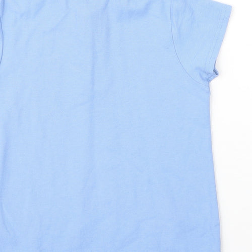 Very Girls Blue  Cotton Basic Polo Size 7 Years Collared Button