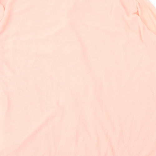 Preworn Womens Pink  Polyester Basic Blouse Size 3XL V-Neck