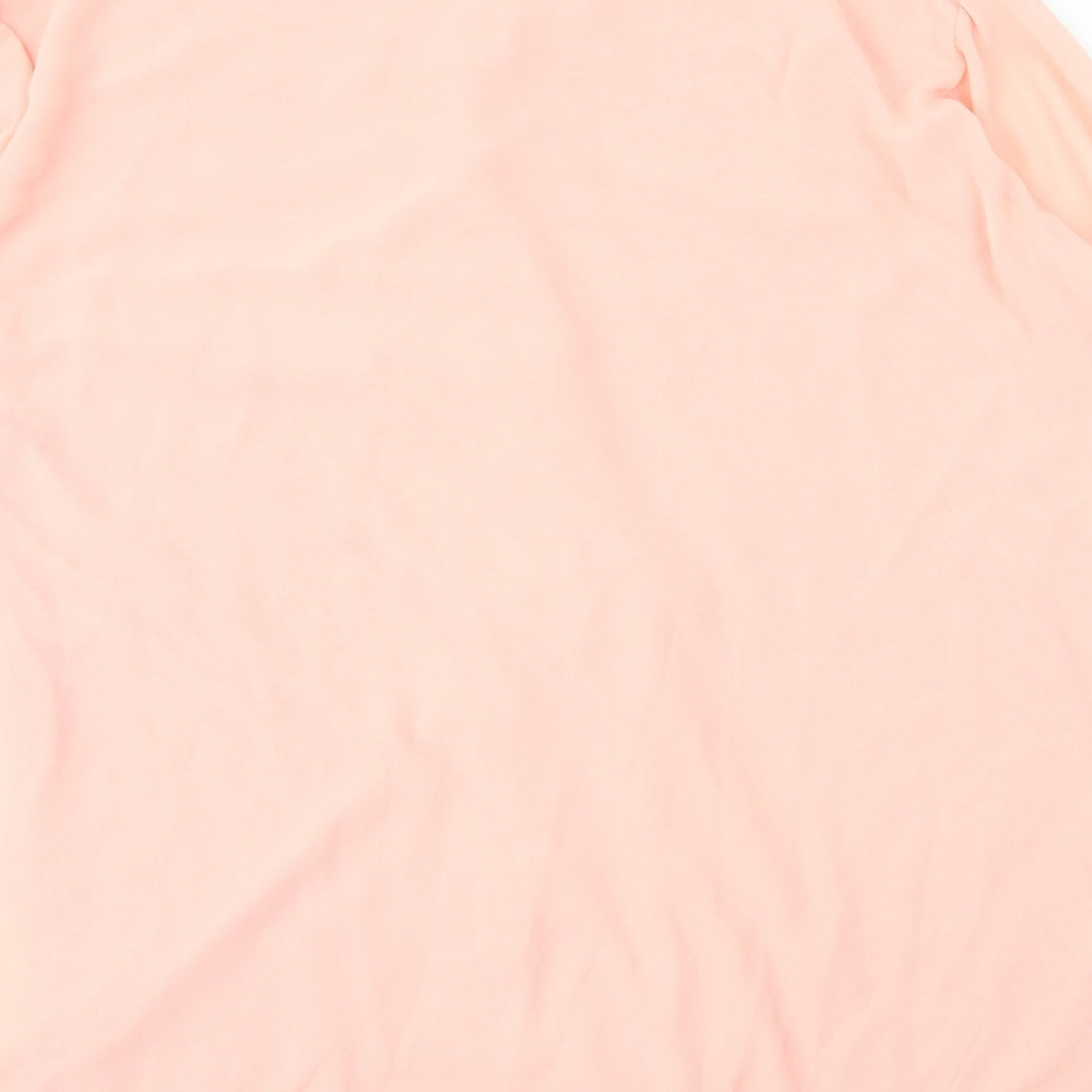 Preworn Womens Pink  Polyester Basic Blouse Size 3XL V-Neck
