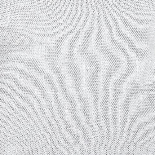 Carina Ricci Womens Silver  Acrylic Basic Blouse Size M Round Neck