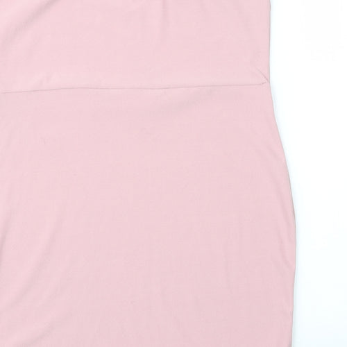 PRETTYLITTLETHING Womens Pink  Polyester Basic Blouse Size 16 Off the Shoulder
