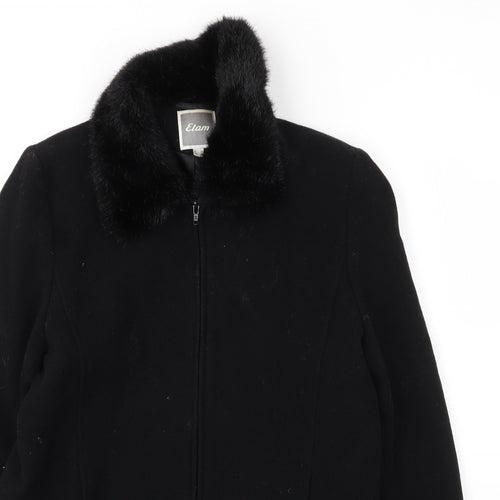 Etam Womens Black   Varsity Jacket Coat Size 12  Zip