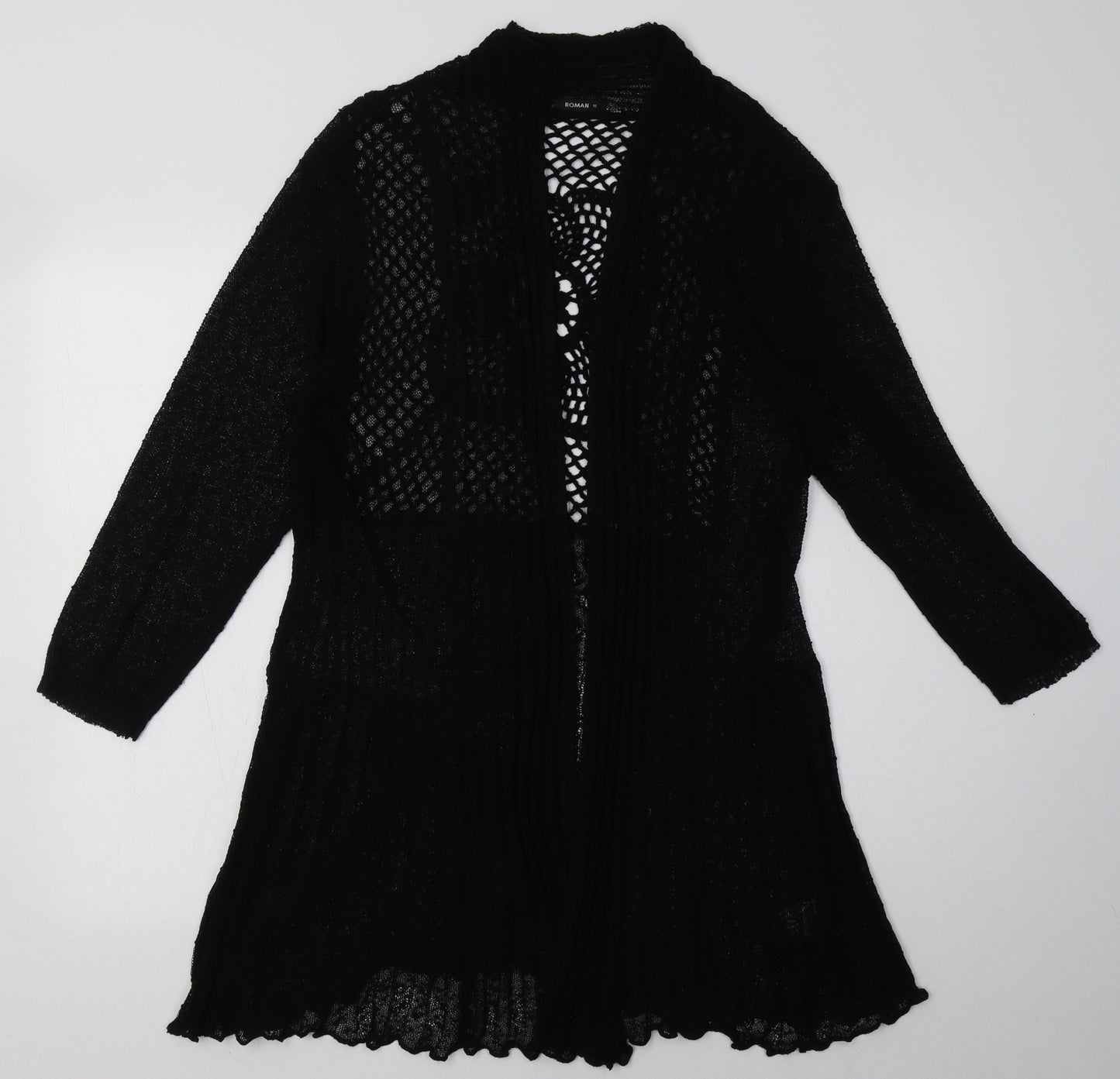 Roman Womens Blue V-Neck  Polyamide Cardigan Jumper Size 18