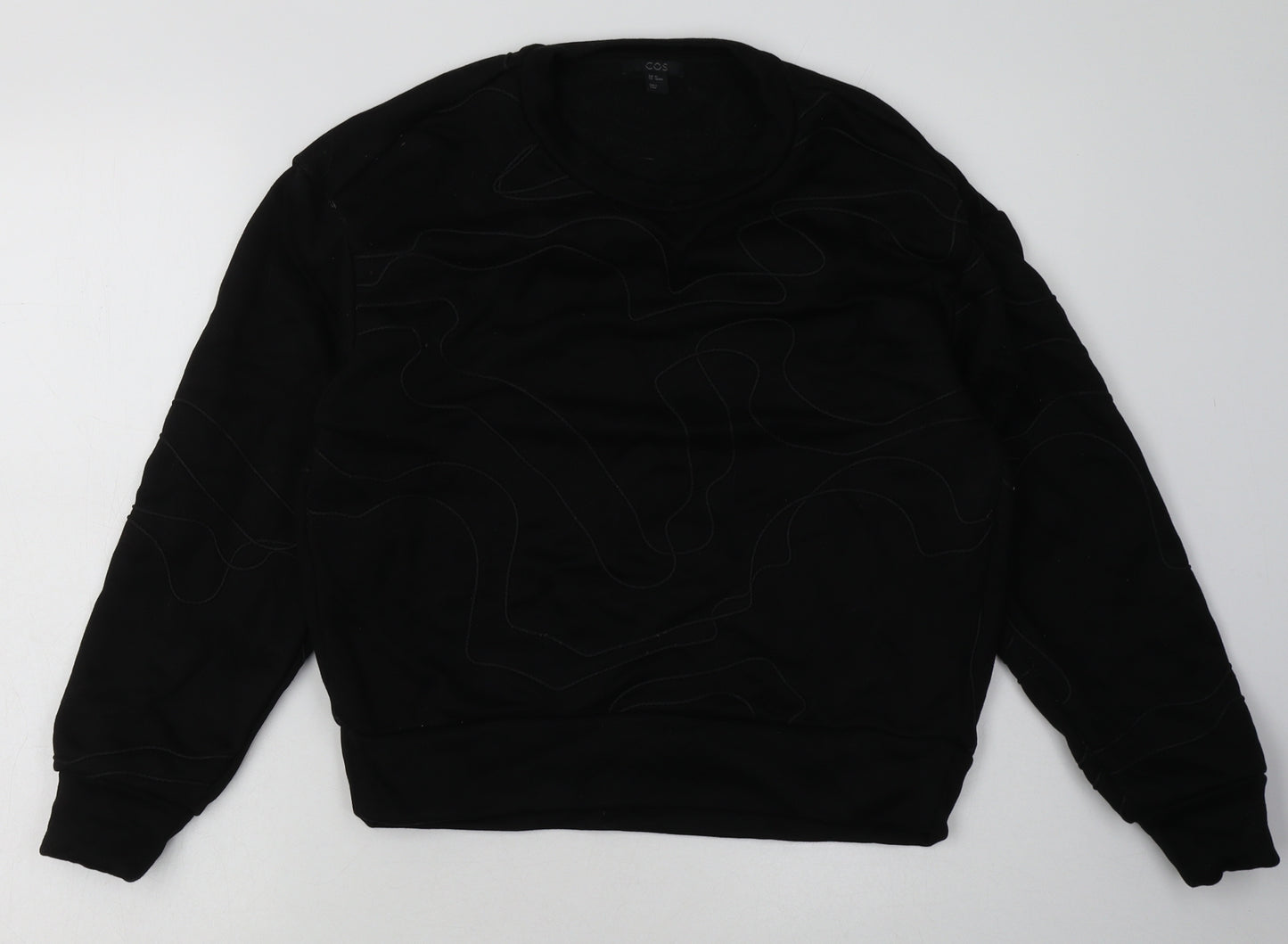 COS Womens Black Geometric Cotton Pullover Sweatshirt Size XS  Pullover