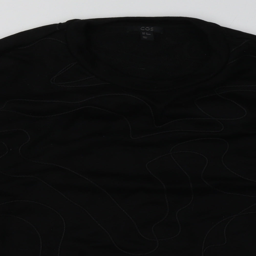 COS Womens Black Geometric Cotton Pullover Sweatshirt Size XS  Pullover