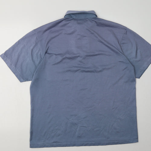 canda Mens Blue  Cotton  Button-Up Size M Collared Button