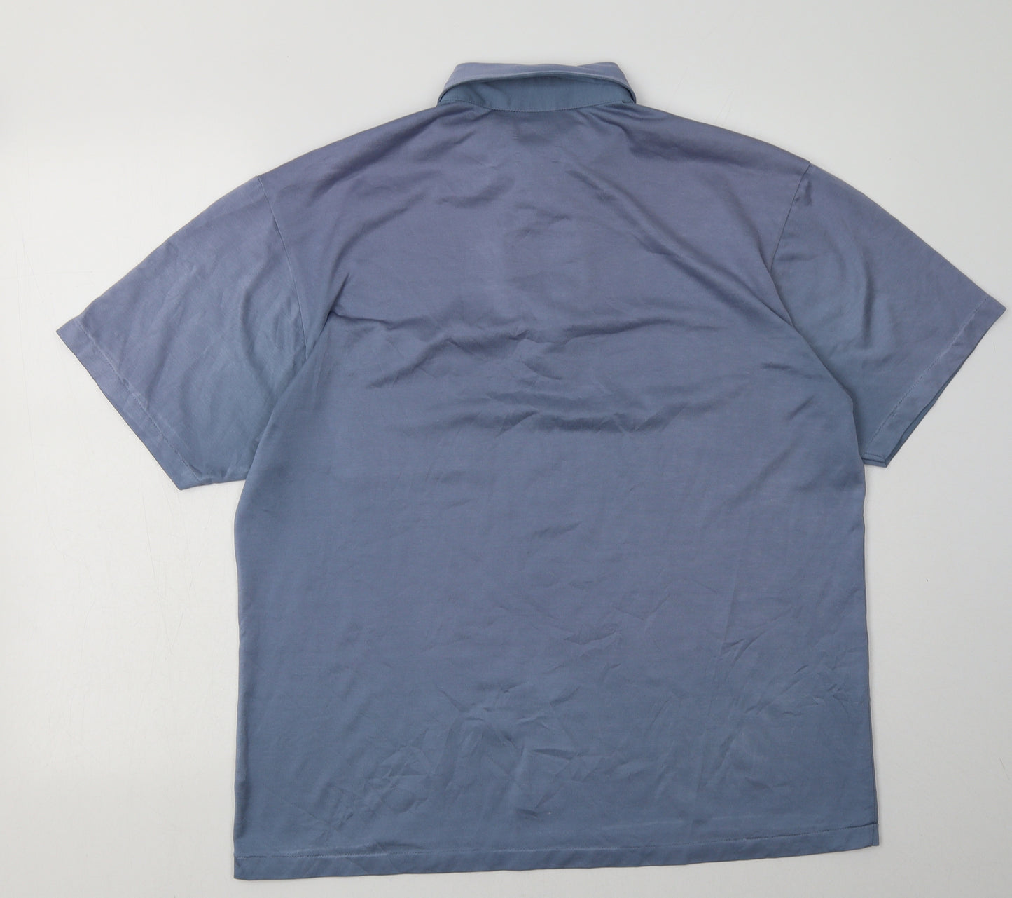 canda Mens Blue  Cotton  Button-Up Size M Collared Button