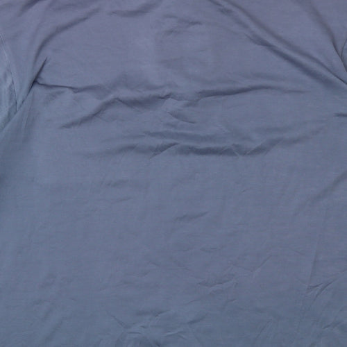 canda Mens Blue  Cotton  Button-Up Size M Collared Button