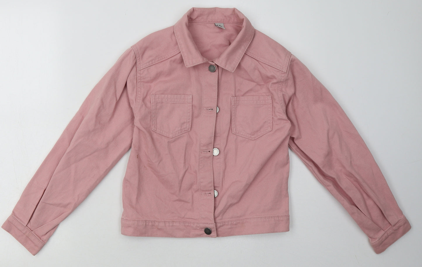 sainsburys Girls Pink   Basic Jacket Jacket Size 9-10 Years  Button