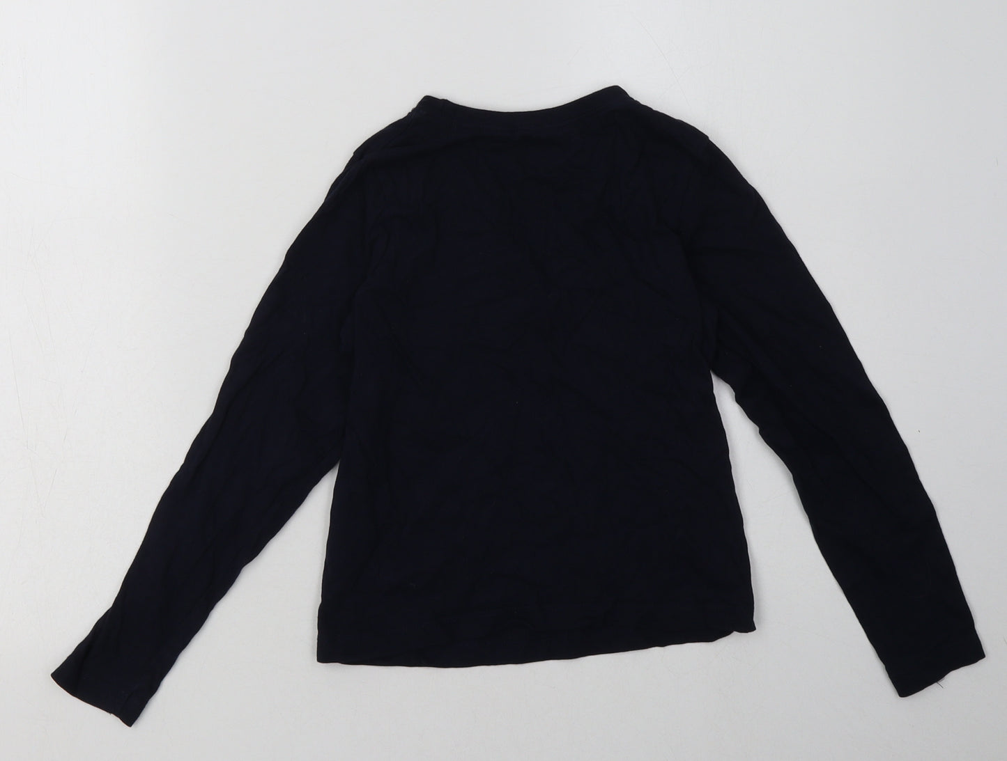 b&m Girls Blue  Cotton Basic Casual Size 8-9 Years Crew Neck Pullover - rainbows make me smile
