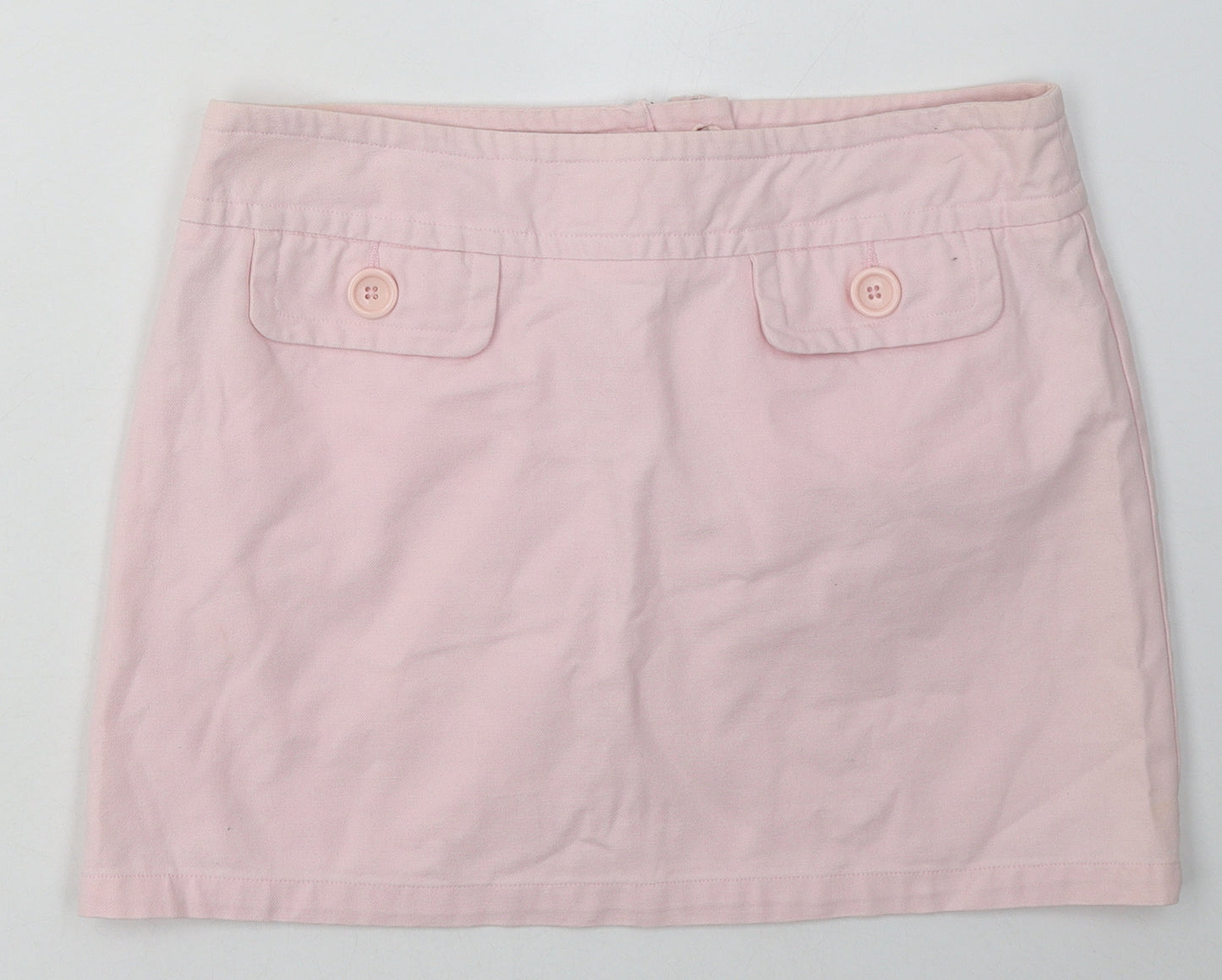 Warehouse Womens Pink  Cotton A-Line Skirt Size 10   Zip