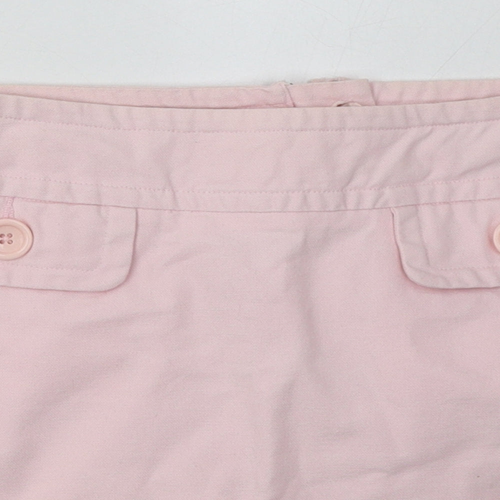 Warehouse Womens Pink  Cotton A-Line Skirt Size 10   Zip