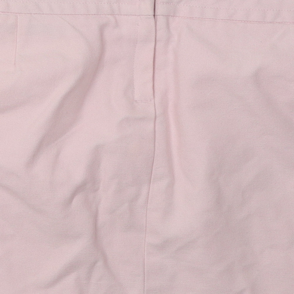 Warehouse Womens Pink  Cotton A-Line Skirt Size 10   Zip