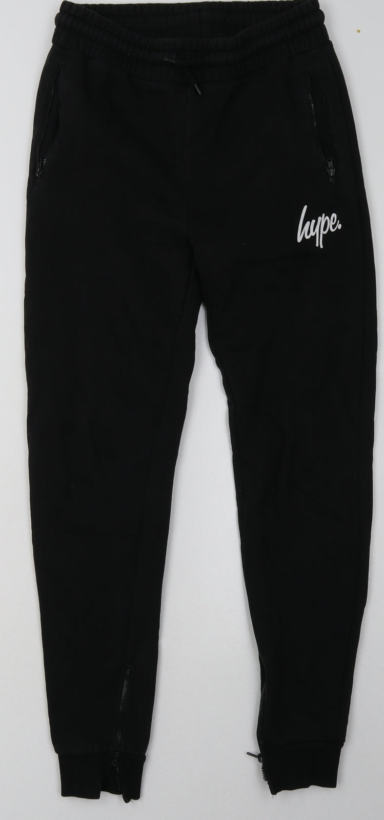 Hype Boys Black  Cotton Jogger Trousers Size 14 Years  Regular Tie