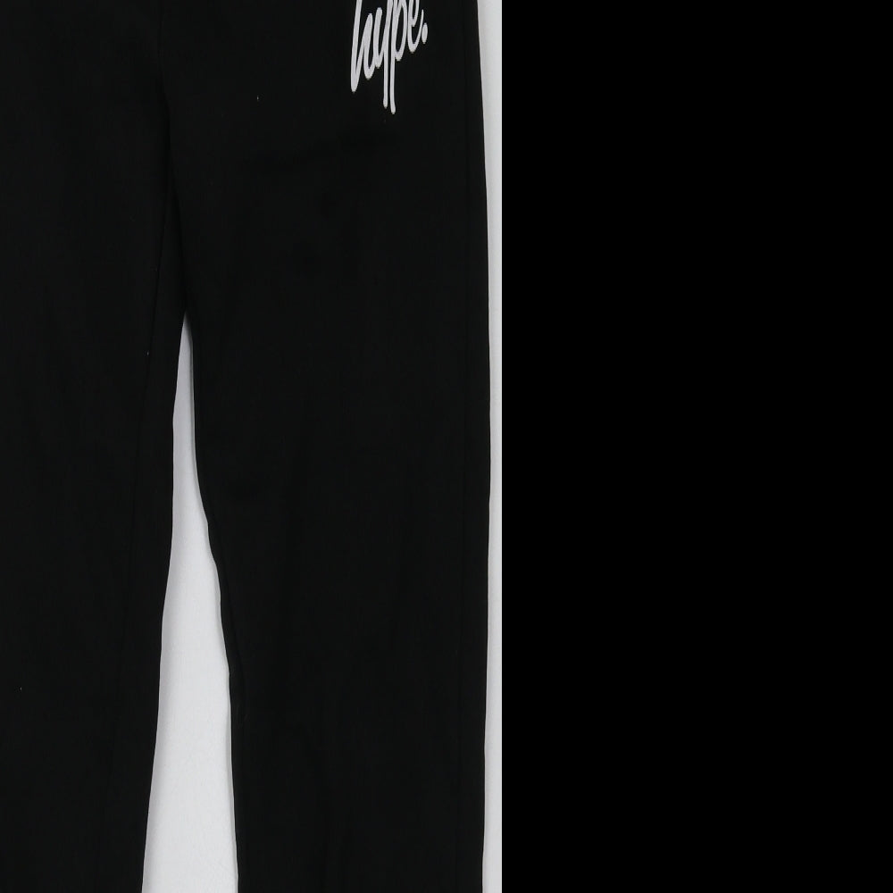 Hype Boys Black  Cotton Jogger Trousers Size 14 Years  Regular Tie
