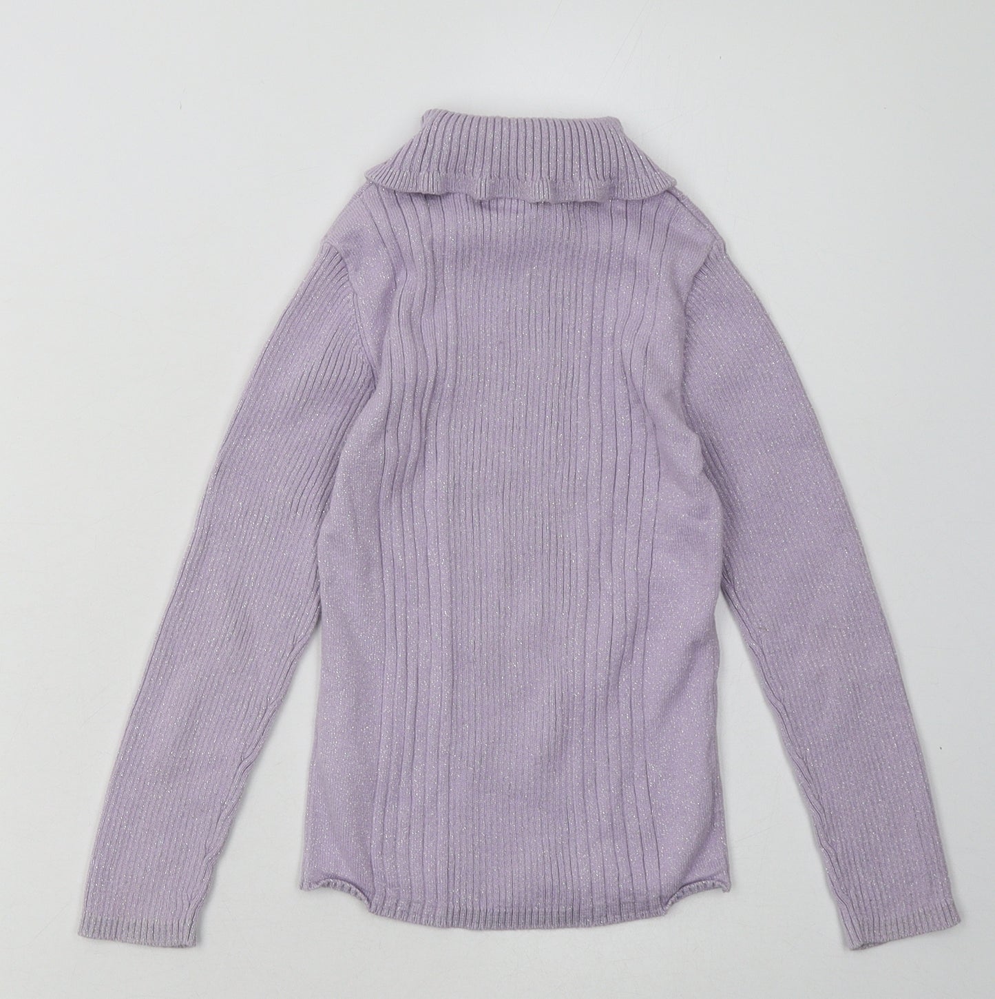 F&F Girls Pink  Cotton Basic Casual Size 6-7 Years Roll Neck Pullover