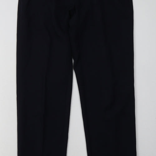 Marks and Spencer Mens Blue  Polyester Capri Trousers Size 28 L31 in Regular Button
