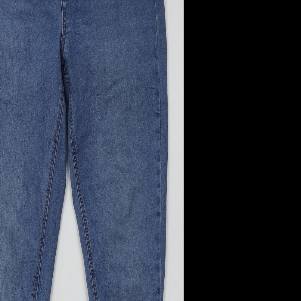 New Look Womens Blue  Cotton Skinny Jeans Size 12 L30 in Regular Button