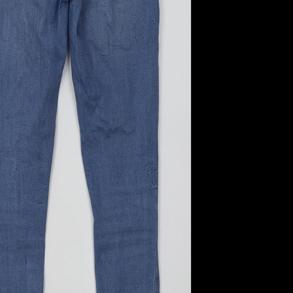 New Look Womens Blue  Cotton Skinny Jeans Size 12 L30 in Regular Button