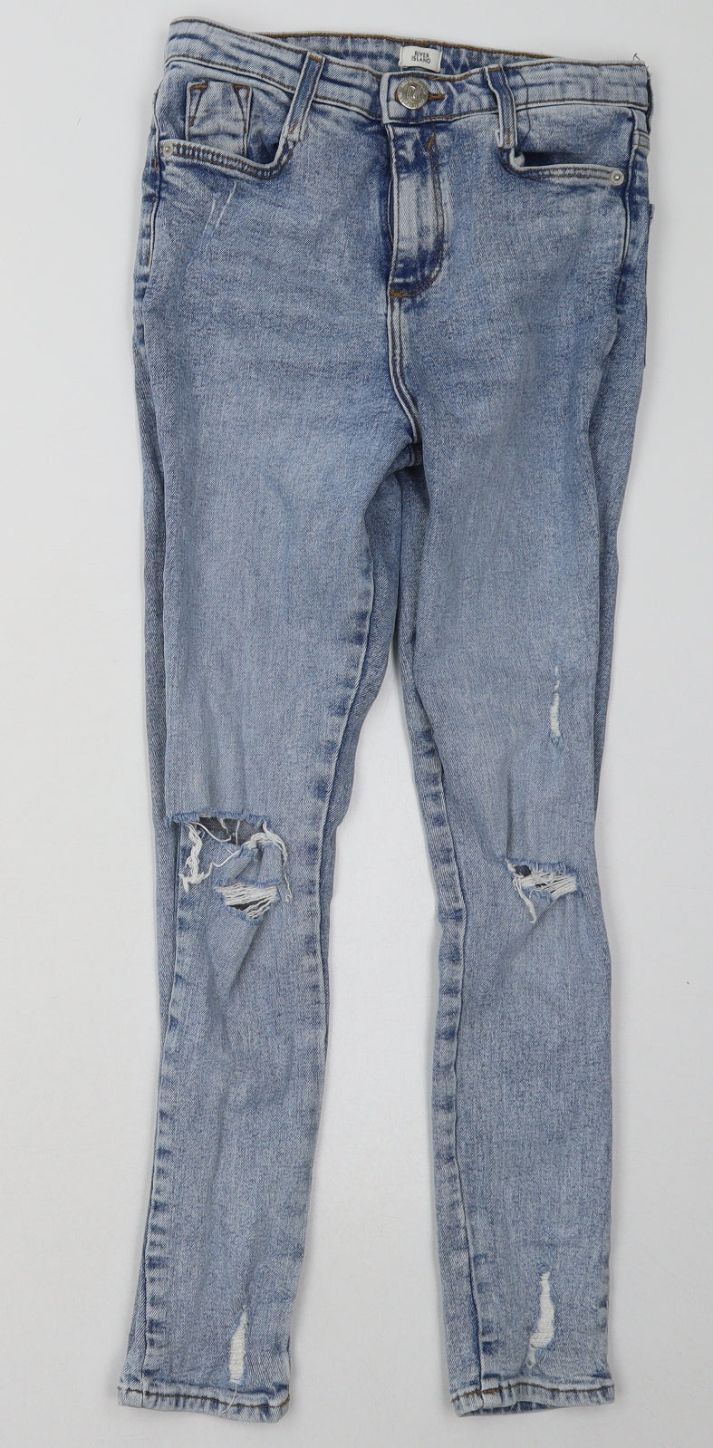 River Island Girls Blue  Cotton Straight Jeans Size 11 Years  Regular Button