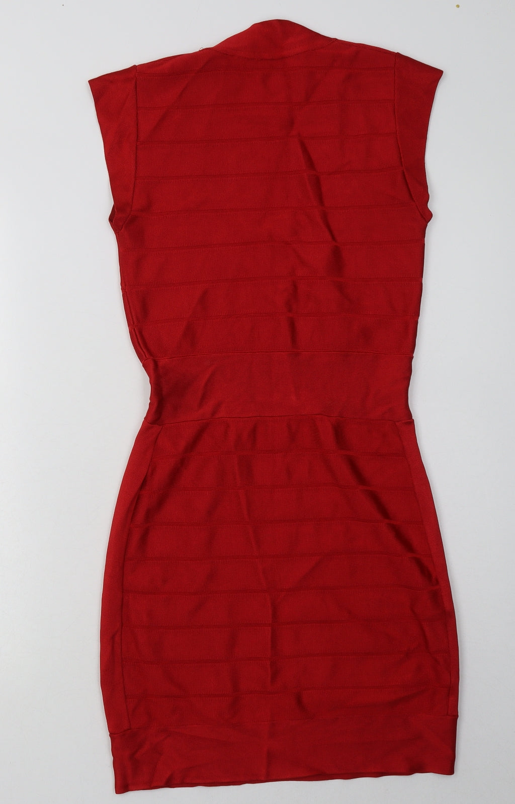 French Connection Womens Red  Viscose Bodycon  Size 10  V-Neck Pullover