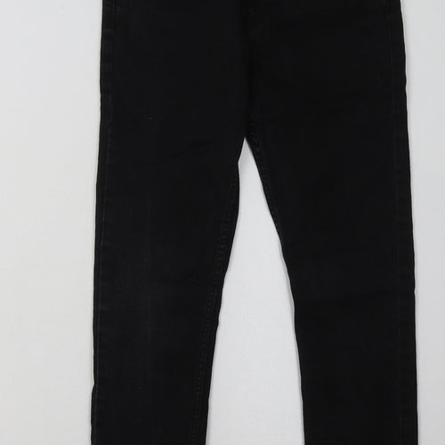 H&M Girls Black  Cotton Straight Jeans Size 9 Years  Regular Button