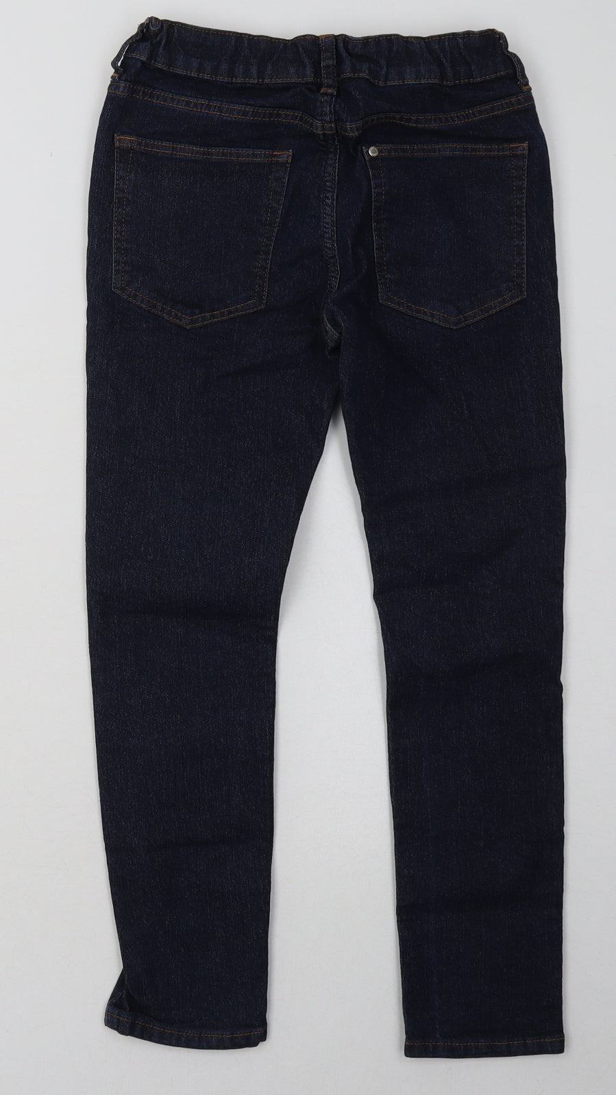 H&M Girls Blue  Cotton Straight Jeans Size 9-10 Years  Regular Button