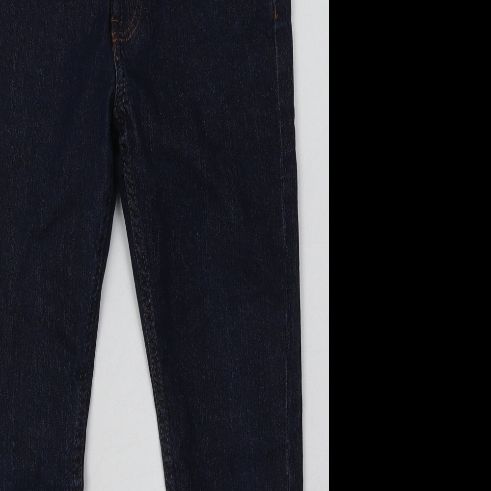 H&M Girls Blue  Cotton Straight Jeans Size 9-10 Years  Regular Button