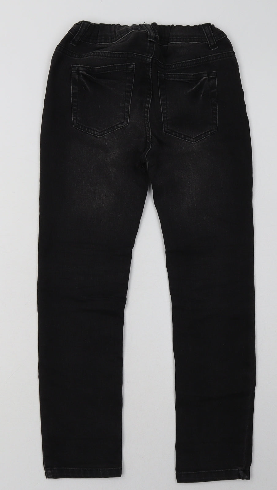Primark Boys Black  Cotton Straight Jeans Size 8-9 Years  Regular Button