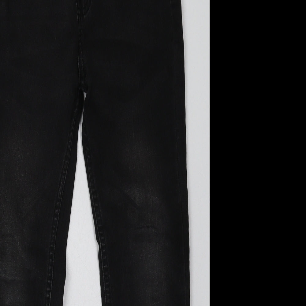 Primark Boys Black  Cotton Straight Jeans Size 8-9 Years  Regular Button
