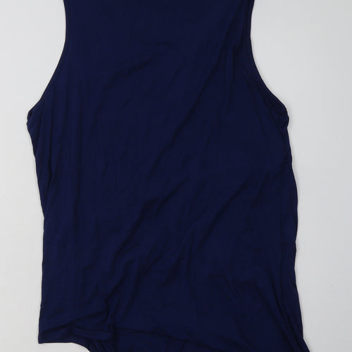 Harlowe & Graham Womens Blue  Viscose Basic Tank Size L Scoop Neck