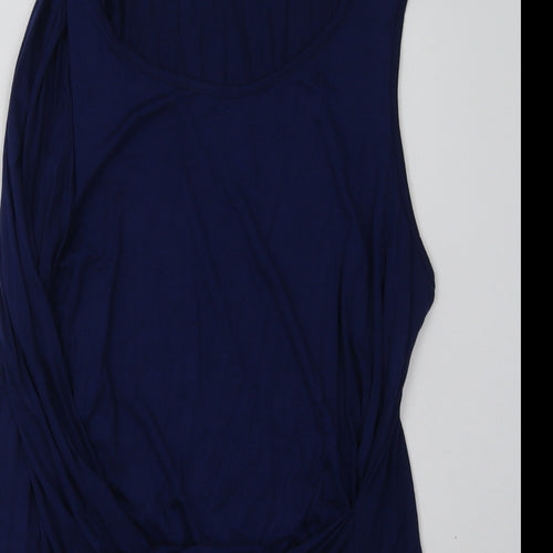 Harlowe & Graham Womens Blue  Viscose Basic Tank Size L Scoop Neck