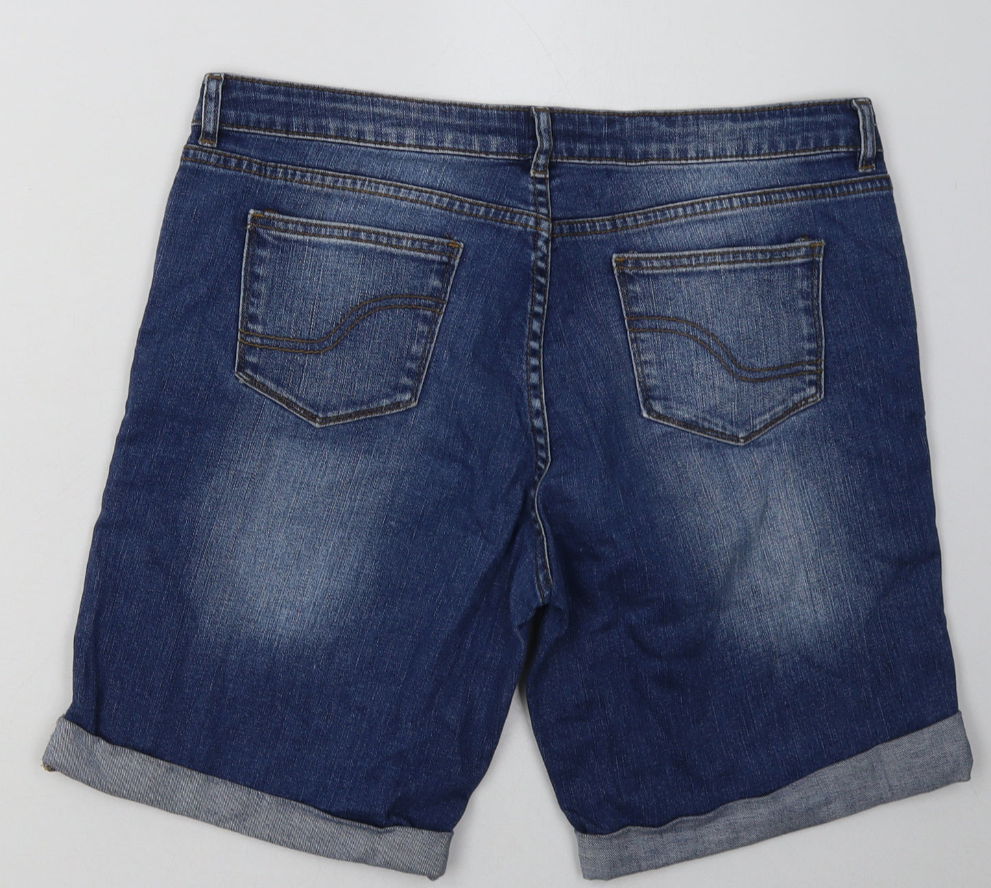 fatface Womens Blue  Cotton Bermuda Shorts Size 14 L10 in Regular Button