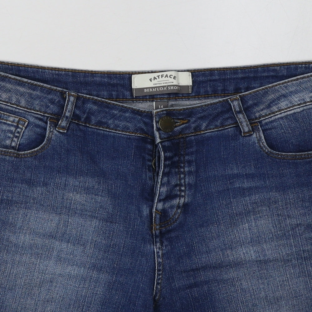 fatface Womens Blue  Cotton Bermuda Shorts Size 14 L10 in Regular Button