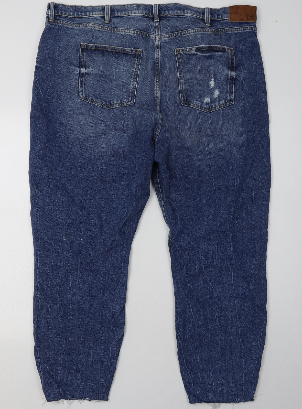 River Island Womens Blue  Cotton Mom Jeans Size 22 L30 in Regular Button