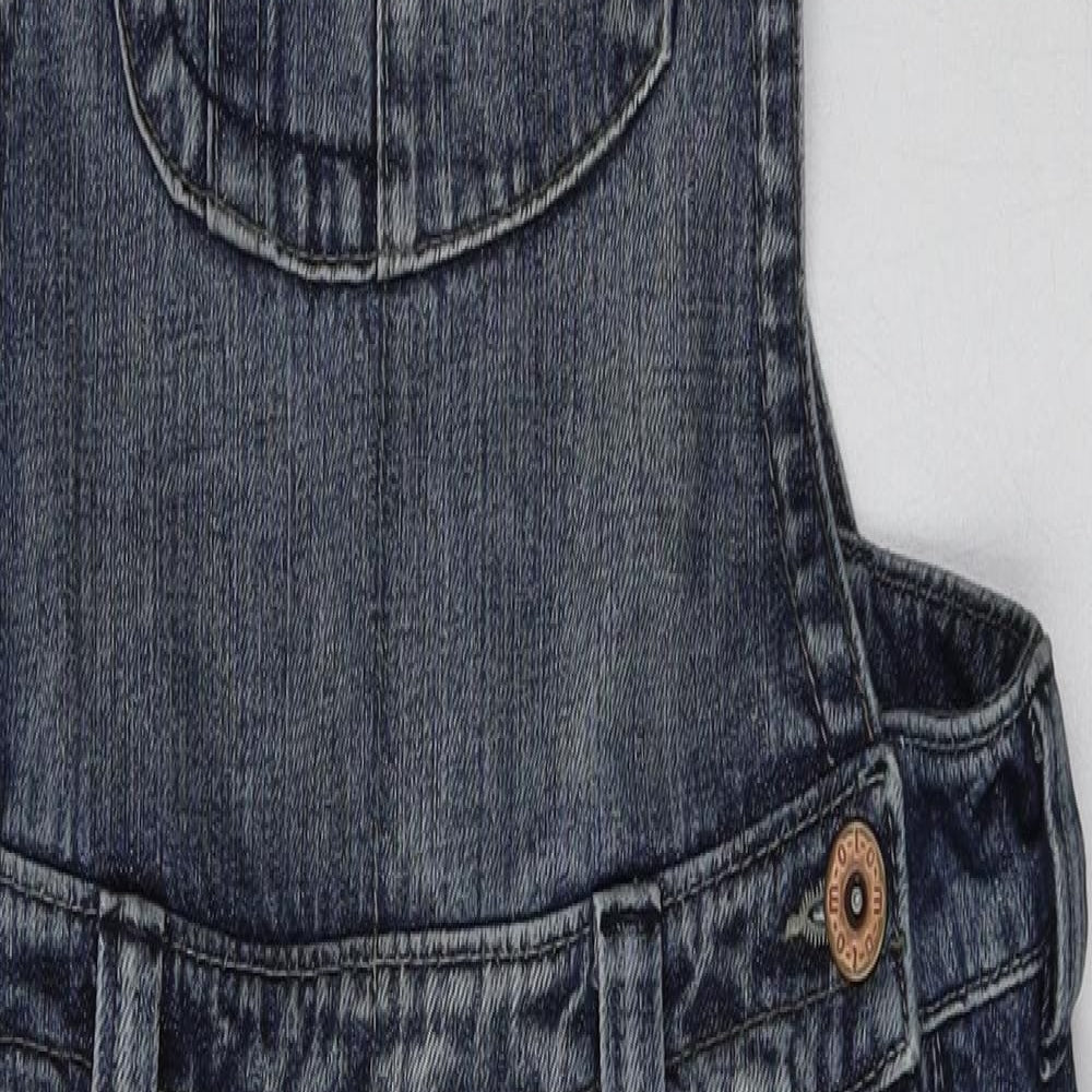 Preworn Womens Blue  Cotton Dungaree One-Piece Size 10  Buckle