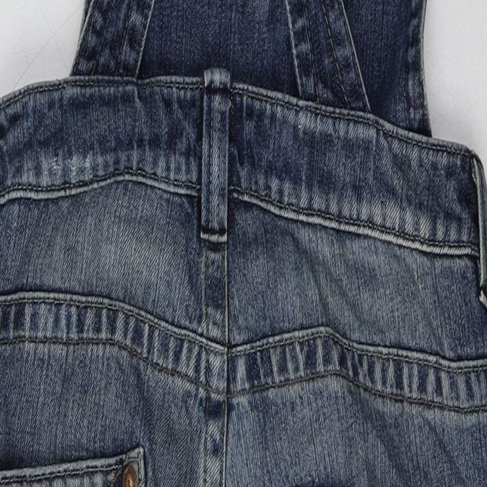 Preworn Womens Blue  Cotton Dungaree One-Piece Size 10  Buckle
