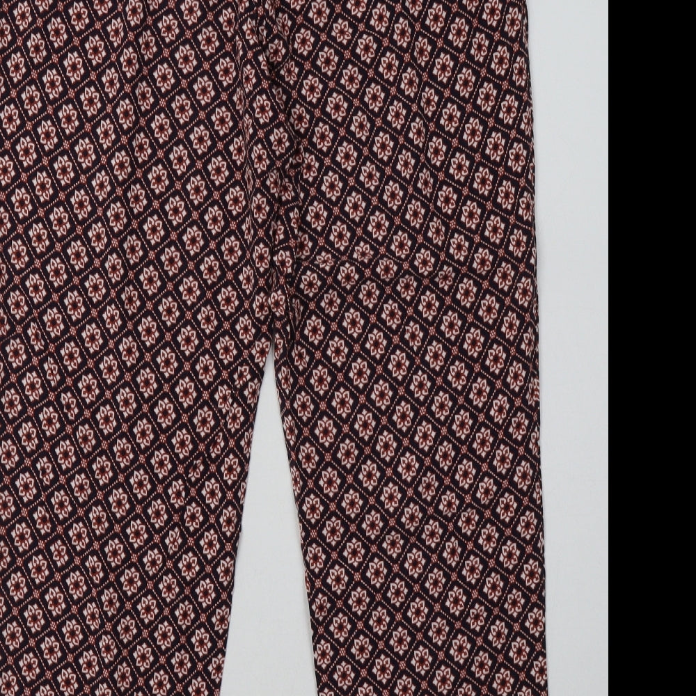 Matalan Womens Blue Geometric Viscose Trousers  Size 16 L30 in Regular