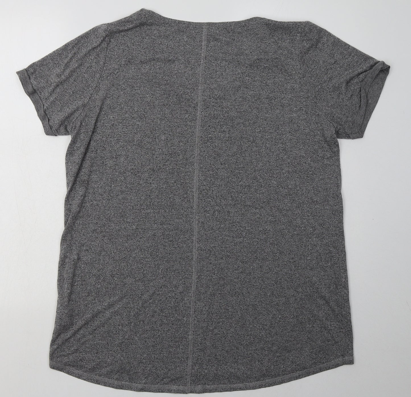 Matalan Womens Grey  Viscose Basic T-Shirt Size L V-Neck Pullover