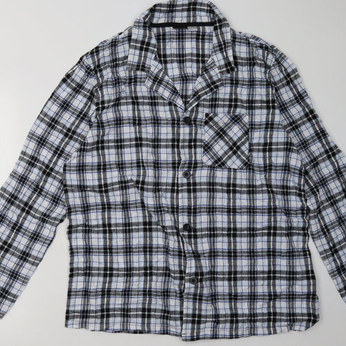 Livergy Mens Blue Check Cotton  Button-Up Size XL Collared Button