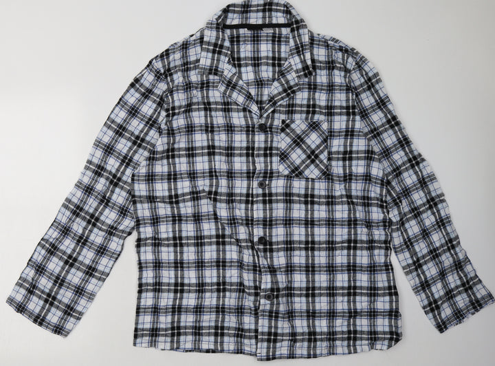 Livergy Mens Blue Check Cotton Button-Up Size XL Collared Button